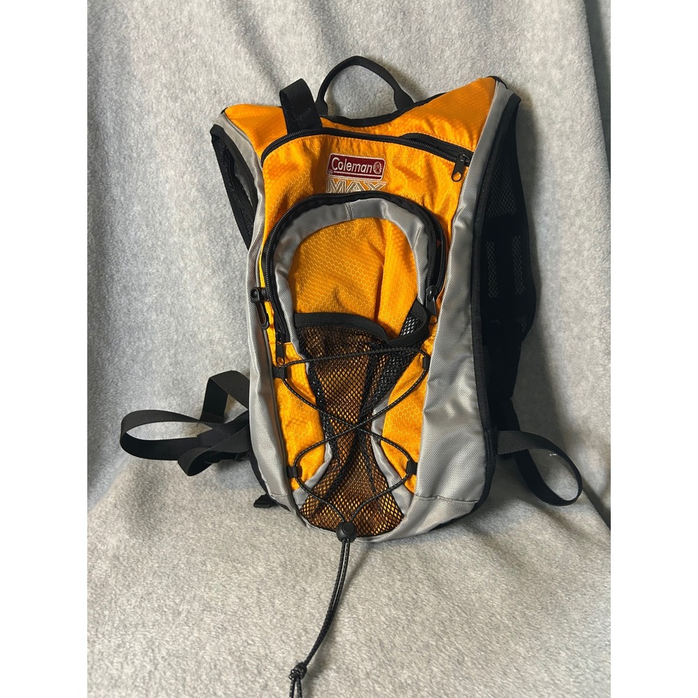 Coleman Max‎ Hydration Backpack Orange Grey Honeycomb Ripstop Hiking Daypack